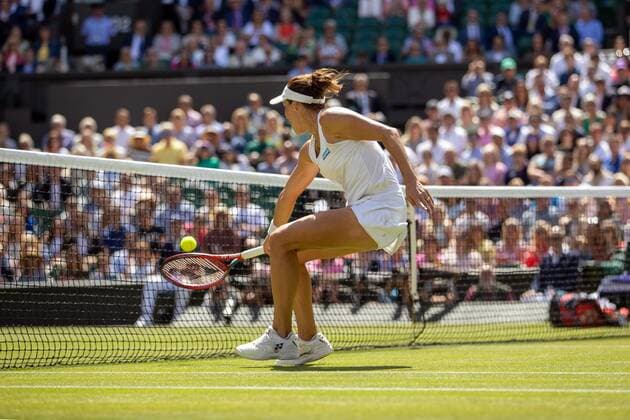 Mandatory Credit: Photo by Ella Ling Shutterstock (13018045ab) Tatjana Maria during her semi final match Wimbledon Tennis Championships, Day 11, The All England Lawn Tennis and Croquet Club, London, UK - 07 Jul 2022 Wimbledon Tennis Championships, Day 11, The All England Lawn Tennis and Croquet Club, London, UK - 07 Jul 2022  Copyright: xEllaxLing Shutterstockx 13018045ab