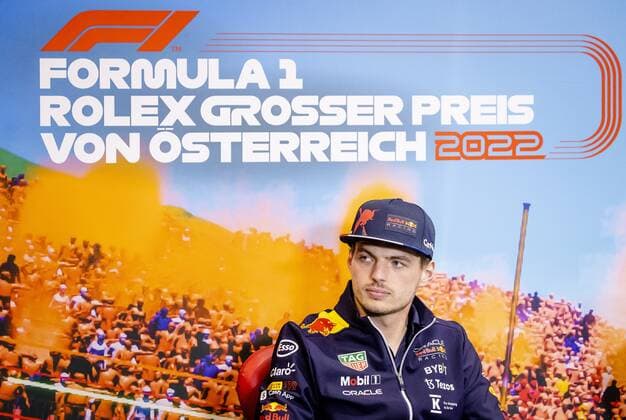 2022-07-07 15:05:33 SPIELBERG - Max Verstappen (Red Bull Racing) during a press conference, PK, Pressekonferenz at the Red Bull Ring race track ahead of the Austrian Grand Prix. ANP SEM VAN DER WAL netherlands out - belgium out Spielberg xVIxxIVx