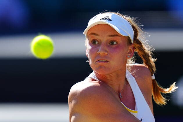 Mandatory Credit: Photo by Javier Garcia Shutterstock (13018047cn) Elena Rybakina during her semi final match Wimbledon Tennis Championships, Day 11, The All England Lawn Tennis and Croquet Club, London, UK - 07 Jul 2022 Wimbledon Tennis Championships, Day 11, The All England Lawn Tennis and Croquet Club, London, UK - 07 Jul 2022  Copyright: xJavierxGarcia Shutterstockx 13018047cn