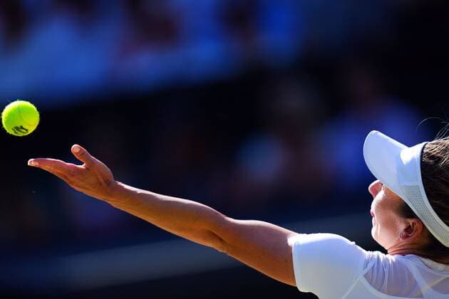 Mandatory Credit: Photo by Javier Garcia Shutterstock (13018047ct) Simona Halep during her semi final match Wimbledon Tennis Championships, Day 11, The All England Lawn Tennis and Croquet Club, London, UK - 07 Jul 2022 Wimbledon Tennis Championships, Day 11, The All England Lawn Tennis and Croquet Club, London, UK - 07 Jul 2022  Copyright: xJavierxGarcia Shutterstockx 13018047ct