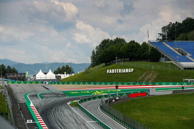 illustration, track, piste, first corner during the Formula 1 Rolex Grosser Preis Von Osterreich 2022, 2022 Austrian Grand Prix, 11th round of the 2022 FIA Formula One World Championship, WM, Weltmeisterschaft from July 8 to 10, 2022 on the Red Bull Ring, in Spielberg, Austria - F1 - AUSTRIAN GRAND PRIX 2022 DPPI Panoramic  00122026__V2_8862