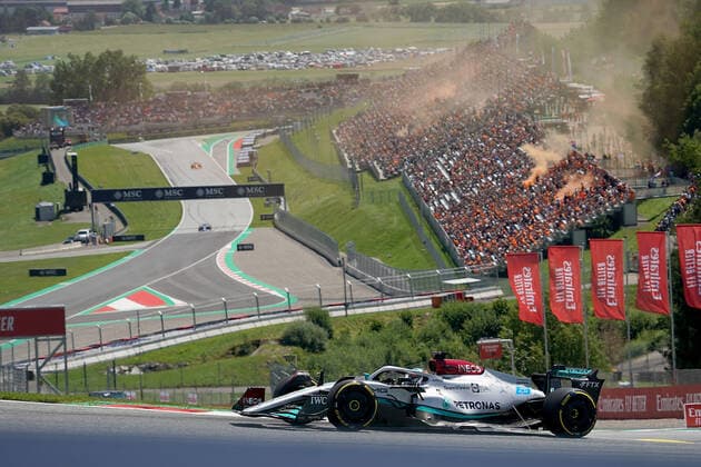 08.07.2022, Red Bull Ring , Spielberg, Formula 1 BWT Grosser Preis von Österreich 2022 , im Bild George Russell (GBR), Mercedes-AMG Petronas Formula One Team (Foto EU-Images) Spielberg Red Bull Ring Steiermark Österreich