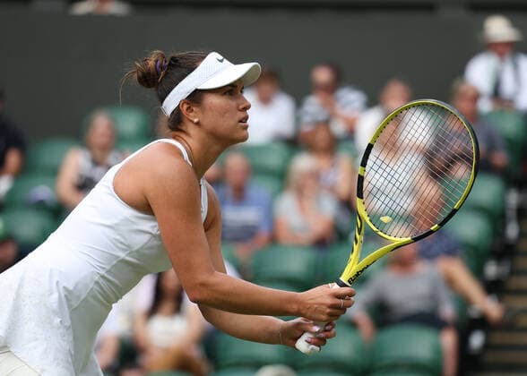 8th July 2022, All England Lawn Tennis and Croquet Club, London, England; Wimbledon Tennis tournament; Desirae Krawczyk (USA) in the womens doubles semi-final  ActionPlus12406309 JohnxPatrickxFletcher