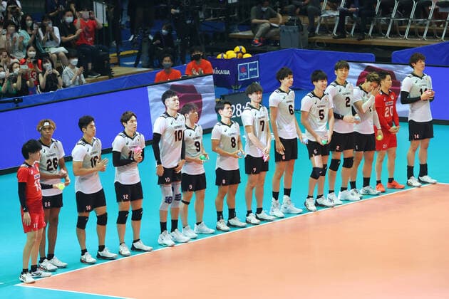 Japan team group, Mannschaftsbild, Totale JULY 8, 2022 - Volleyball : FIVB Volleyball Nations League 2022 Men s Preliminary Round between Japan - Canada at Maruzen Intec Arena Osaka, Osaka, Japan. Noxthirdxpartyxsales  (192976168)