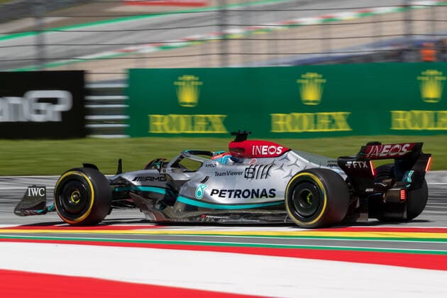 Formel 1 GP von Österreich 2022 Freitag George Russell (GBR) Merceds AMG Petronas F1 Team; Formel 1 Österreich am 08.07.2022 Copyright: xBEAUTIFULxSPORTS Erlhofx