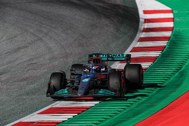 George Russell (GBR) Mercedes W13 E Performance during 2022 Austrian Grand Prix - Qualifying, Formula 1 Championship in Spielberg, Austria, July 08 2022  Copyright: xAlessioxDexMarcox xipa-agency.nex xx 0