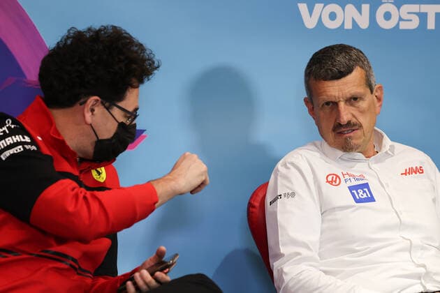 F1 Austrian Grand Prix Team Principals press conference, PK, Pressekonferenz Ferrari team principal Mattia Binotto and Haas team principal Guenther Steiner during a press conference ahead of the Formula 1 Austrian Grand Prix at Red Bull Ring in Spielberg, Austria on July 9, 2022. Spielberg Austria  Copyright: xJakubxPorzyckix originalFilename:porzycki-f1austri220709_npxEj.jpg