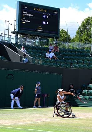 Tennis Championships - Week Two - Day Thirteen - All England Lawn Tennis Club, Wimbledon - Saturday 9th July 2022 Ladies Wheelchair Final. Singles. Diede De Groot (NED) v Yui Kamiji (Japan) Yui Kamiji (Japan) 