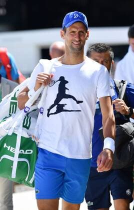 Mandatory Credit: Photo by James Veysey Shutterstock (13018056c) Novak Djokovic practicing Wimbledon Tennis Championships, Day 13, The All England Lawn Tennis and Croquet Club, London, UK - 09 Jul 2022 Wimbledon Tennis Championships, Day 13, The All England Lawn Tennis and Croquet Club, London, UK - 09 Jul 2022  Copyright: xJamesxVeysey Shutterstockx 13018056c