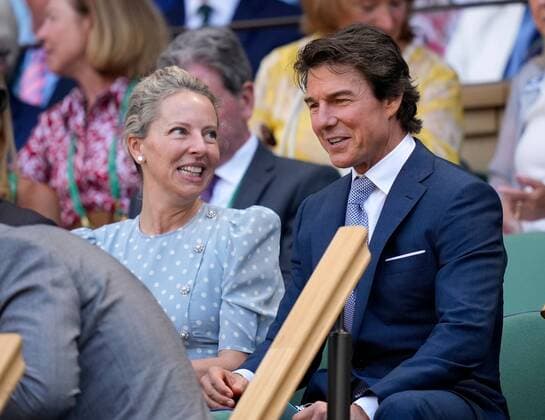 Mandatory Credit: Photo by Dave Shopland Shutterstock (13018053e) Tom Cruise and Heather McQuarrie in the Royal Box on Centre Court Wimbledon Tennis Championships, Day 13, The All England Lawn Tennis and Croquet Club, London, UK - 09 Jul 2022 Wimbledon Tennis Championships, Day 13, The All England Lawn Tennis and Croquet Club, London, UK - 09 Jul 2022  Copyright: xDavexShopland Shutterstockx 13018053e