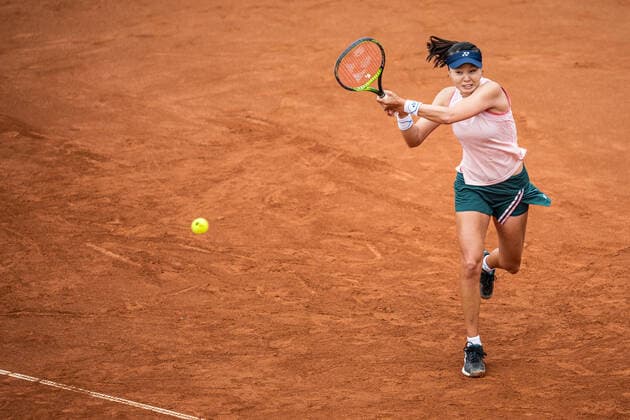 220709 Su Jeong Jang, Sydkorea, under dag 6 av WTA, Tennis Damen Nordea Open den 9 juli 2022 i Bastad. Copyright: CHRISTOFFERxBORGxMATTISSON BB220709CB049