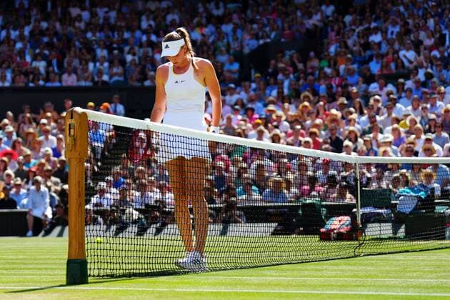 Mandatory Credit: Photo by Javier Garcia Shutterstock (13018057bc) Elena Rybakina during the Ladies Singles Final Wimbledon Tennis Championships, Day 13, The All England Lawn Tennis and Croquet Club, London, UK - 09 Jul 2022 Wimbledon Tennis Championships, Day 13, The All England Lawn Tennis and Croquet Club, London, UK - 09 Jul 2022  Copyright: xJavierxGarcia Shutterstockx 13018057bc