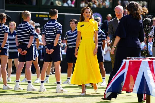 Mandatory Credit: Photo by Javier Garcia Shutterstock (13018057cv) Catherine Duchess of Cambridge on Centre Court Wimbledon Tennis Championships, Day 13, The All England Lawn Tennis and Croquet Club, London, UK - 09 Jul 2022 Wimbledon Tennis Championships, Day 13, The All England Lawn Tennis and Croquet Club, London, UK - 09 Jul 2022  Copyright: xJavierxGarcia Shutterstockx 13018057cv