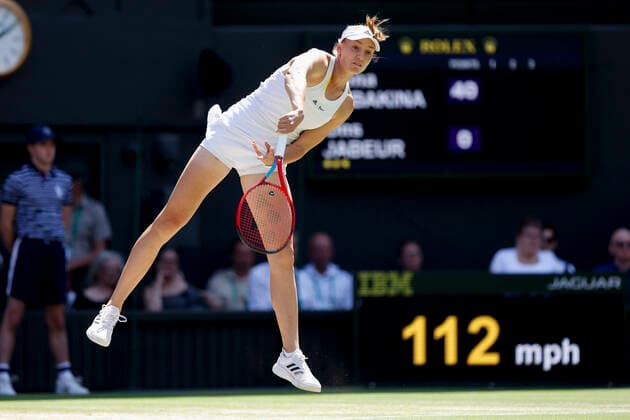 Elena Rybakina (KAZ) Damen Einzel Finale, Endspiel Tennis - Wimbledon 2021 - Grand Slam ITF ATP, Tennis Herren WTA, Tennis Damen - AELTC - London - - Great Britain - 9 July 2022. Copyright: xJuergenxHasenkopfx