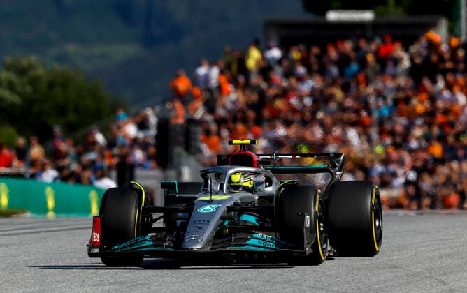 44 Lewis Hamilton (GBR, Mercedes-AMG Petronas F1 Team), F1 Grand Prix of Austria at Red Bull Ring on July 9, 2022 in Spielberg, Austria. (Photo by HOCH ZWEI) Spielberg Austria