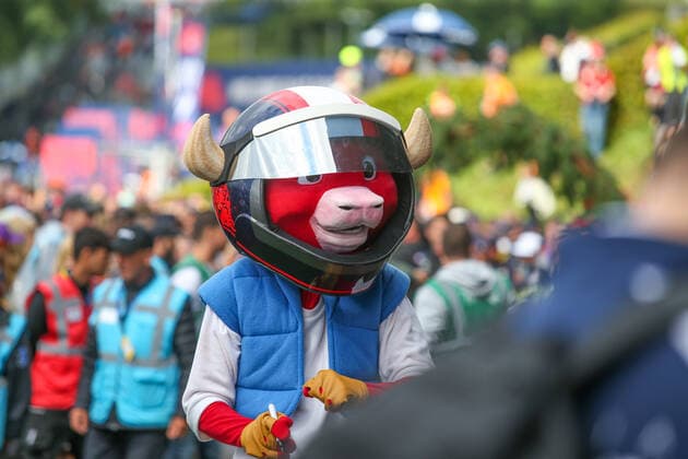 FORMULA 1 - GP of Austria 2022 SPIELBERG,AUSTRIA,10.JUL.22 - MOTORSPORTS, FORMULA 1 - Grand Prix of Austria, Red Bull Ring. Image shows bully the mascot at the green carpet.  GEPAxpictures xManfredxBinder