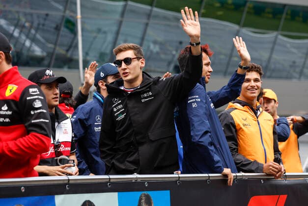 24 Guanyu Zhou (CHN, Alfa Romeo F1 Team ORLEN), 63 George Russell (GBR, Mercedes-AMG Petronas F1 Team), 23 Alexander Albon (THA, Williams Racing), F1 Grand Prix of Austria at Red Bull Ring on July 10, 2022 in Spielberg, Austria. (Photo by HOCH ZWEI) Spielberg Austria