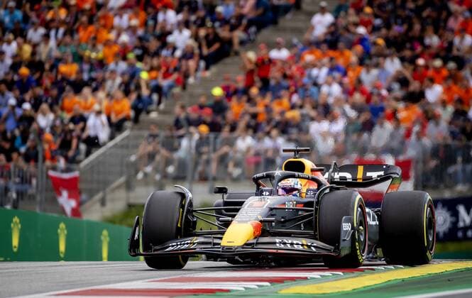 SPIELBERG - Max Verstappen (1) with the Oracle Red Bull Racing RB18 Honda during the Austrian Grand Prix at the Red Bull Ring on July 10, 2022 in Spielberg, Austria. ANP SEM VAN DER WAL F1 Grand Prix of Austria 2022 xVIxANPxSportx xxANPxIVx