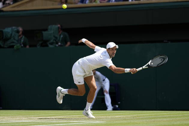 Mandatory Credit: Photo by Dave Shopland Shutterstock (13018058br) Novak Djokovic during the Men s Singles Final Wimbledon Tennis Championships, Day 14, The All England Lawn Tennis and Croquet Club, London, UK - 10 Jul 2022 Wimbledon Tennis Championships, Day 14, The All England Lawn Tennis and Croquet Club, London, UK - 10 Jul 2022  Copyright: xDavexShopland Shutterstockx 13018058br