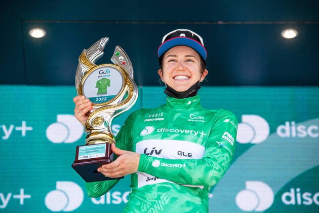 Bilder des Jahres 2022, Sport 07 Juli Sport Themen der Woche KW27 Kristen Faulkner Giro d Italia Donne 2022 Giro d Italia Donne 2022 Bergtrikot Maglia Verdefür Kristen Faulkner TEAM BIKEEXCHANGE - JAYCO *** Kristen Faulkner Giro d Italia Donne 2022 Mountain Jersey Maglia Verdefor Kristen Faulkner TEAM BIKEEXCHANGE JAYCO