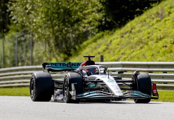 SPIELBERG - George Russell (63) with the Mercedes W13 during the Austrian Grand Prix at the Red Bull Ring on July 10, 2022 in Spielberg, Austria. ANP SEM VAN DER WAL F1 Grand Prix of Austria 2022 xVIxANPxSportx xxANPxIVx