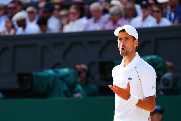 Mandatory Credit: Photo by James Veysey Shutterstock (13018061am) Novak Djokovic during the Men s Singles Final Wimbledon Tennis Championships, Day 14, The All England Lawn Tennis and Croquet Club, London, UK - 10 Jul 2022 Wimbledon Tennis Championships, Day 14, The All England Lawn Tennis and Croquet Club, London, UK - 10 Jul 2022  Copyright: xJamesxVeysey Shutterstockx 13018061am