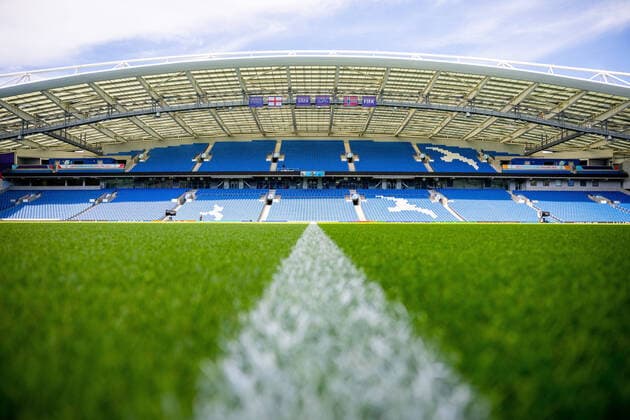 220710 General view of Falmer Stadium during the UEFA Women s Euro 2022 Championship on July 10, 2022 in Brighton. Photo: Vegard Grott BILDBYRAN kod VG VG0321 bbeng fotboll football soccer fotball fotbolls-em fotball em europamästerskap em uefa womens euro norge norway dam day5 arena Copyright: VEGARDxGRoTT BB220710VG024