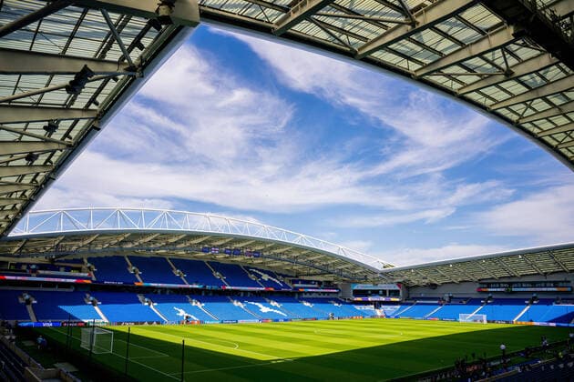 220710 General view of Falmer Stadium during the UEFA Women s Euro 2022 Championship on July 10, 2022 in Brighton. Photo: Vegard Grott BILDBYRAN kod VG VG0321 bbeng fotboll football soccer fotball fotbolls-em fotball em europamästerskap em uefa womens euro norge norway dam day5 arena Copyright: VEGARDxGRoTT BB220710VG025