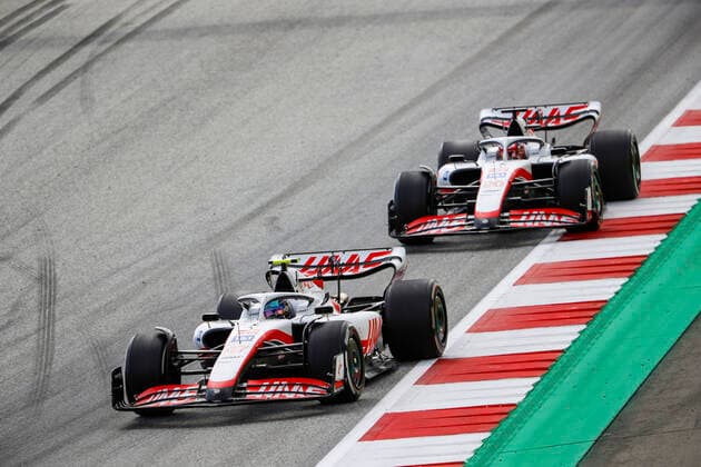 47 Mick Schumacher (DEU, Haas F1 Team), 20 Kevin Magnussen (DNK, Haas F1 Team), F1 Grand Prix of Austria at Red Bull Ring on July 10, 2022 in Spielberg, Austria. (Photo by HOCH ZWEI) Spielberg Austria