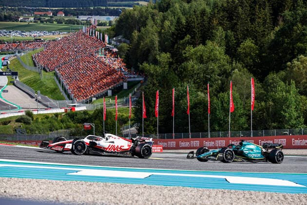 20 Kevin Magnussen (DNK, Haas F1 Team), 18 Lance Stroll (CAN, Aston Martin Aramco Cognizant F1 Team), F1 Grand Prix of Austria at Red Bull Ring on July 10, 2022 in Spielberg, Austria. (Photo by HOCH ZWEI) Spielberg Austria