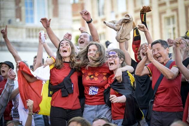 Sport Themen der Woche KW27 LEUVEN, BELGIUM - JULY 10 : Illustration picture in the Red Flames Village during the match between Belgium and Iceland UEFA on Women s European championships in England on July 10, 2022 in Leuven, BELGIUM, 10 07 2022 ( Red Flames Village in Leuven PhotoNews Panoramic 