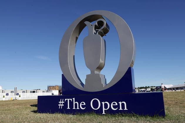 10th July 2022, Old Course at St Andrews, St Andrews, Fife, Scotland; The Open Golf Championship pre-tournament practice; a giant Open Championship claret jug in the spectator village  ActionPlus12407419 DavidxBlunsden