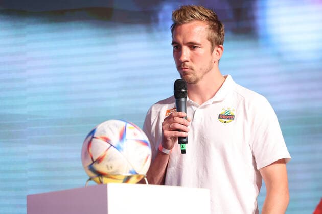 SOCCER - BL, press conference, PK, Pressekonferenz VIENNA,AUSTRIA,11.JUL.22 - SOCCER - ADMIRAL Bundesliga, season opening, press conference. Image shows Christopher Dibon (Rapid).  GEPAxpictures xArminxRauthner