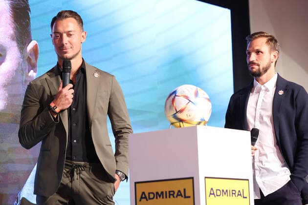 SOCCER - BL, press conference, PK, Pressekonferenz VIENNA,AUSTRIA,11.JUL.22 - SOCCER - ADMIRAL Bundesliga, season opening, press conference. Image shows head coach Matthias Jaissle and Andreas Ulmer (RBS).  GEPAxpictures xArminxRauthner