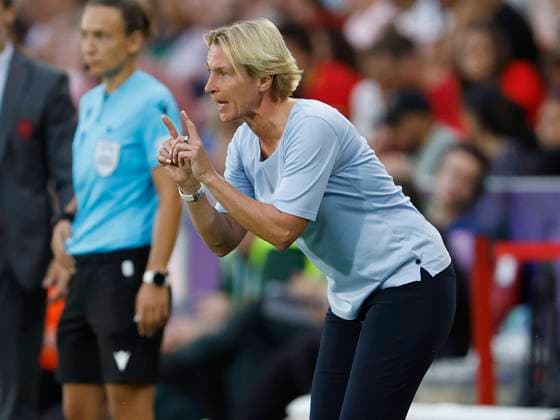 Sport Bilder des Tages 12.07.2022, Fussball, UEFA Womens EURO 2022, Deutschland - Spanien, GB, London, Brentford Community Stadium Bild: v. li. Bundestrainerin Martina Voss-Tecklenburg (Deutschland) Copyright: HMBxMedia xHeikoxBecker