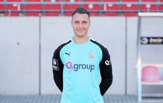 Teampraesentation Zwickau 12.07.2021 Torhüter Lucas Hiemann (30, Zwickau); FSV Zwickau; 3.Liga, Porträttermin 2022 2023 , Zwickau, 12.07.2021, GGZ Arena Zwickau, Fussball ,