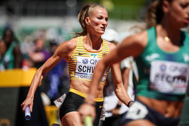 World Athletics Championships Oregon 22; United States of America, 15.07.2022 Corinna Schwab (GER LAC Erdgas Chemnitz 4x100m 4x400m 4x400m Mixed) am 15.07.22 im Hayward Field in Eugene an Tag 1 Session 1 der World Athletics Championships Oregon22. Copyright: xBEAUTIFULxSPORTS AxelxKohringx