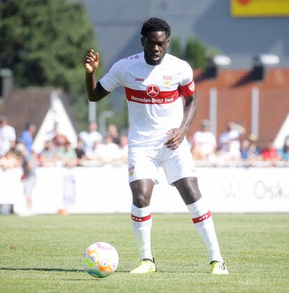 Friedrichshafen , Testspiel , VfB Stuttgart vs. Brentford FC , Orel Mangala ( vfB )