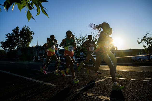 Sport Bilder des Tages 220718 Ababel Yeshaneh of Ethiopia, Gotytom Gebreslase of Ethiopia, Angela Taniu of Kenya and Ruth Chepngetich of Kenya compete in women?s marathon during day 4 of the 2022 World Athletics Championships on July 18, 2022 in Springfield. Photo: Joel Marklund BILDBYRAN kod JM JM0328 bbeng friidrott athletics friidrett 2022 world athletics championships world athletics championships oregon22 friidrotts-vm friidretts-vm vm Eugene dam maraton Copyright: JOELxMARKLUND BB220718JM021