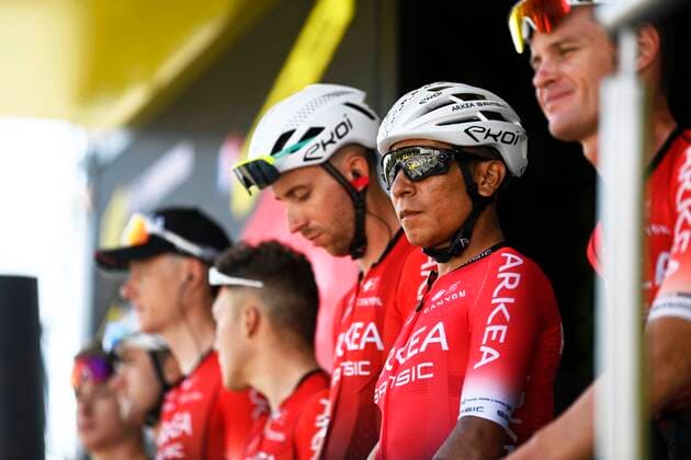 FOIX, FRANCE - JULY 19 : Quintana Rojas Nairo Alexander (COL) of Team Arkea Samsic during stage 16 of the 109th edition of the 2022 Tour de France cycling race, a stage of 179 kms with start in Carcassonne and finish in Foix on July 19, 2022 in Foix, France, 19 07 2022 ( Motordriver Kenny Verfaillie - Tour de France 2022 - Stage 16 PhotoNews Panoramic 
