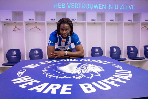 Sport Themen der Woche KW29 Sport Bilder des Tages Jordan Torunarigha pictured at the signing of his contract at Belgian soccer club KAA Gent, Tuesday 19 July 2022 in Gent. NICOLASxMAETERLINCK  x37636300x