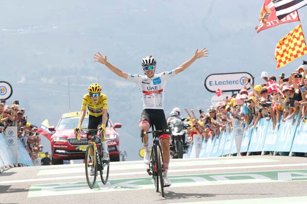 20-07-2022 Tour De France; Tappa 17 Saint Gaudens - Peyragudes; 2022, Uae Emirates; 2022, Jumbo - Visma; Pogacar, Tadej; Vingegaard, Jonas; Peyragudes; 