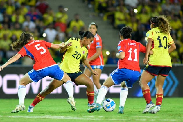 Futbol, Colombia vs Chile. Copa America femenina 2022. Chile vs Colombia durante la Copa America femenina 2022 en el estadio Centenario d ella ciudad de Armenia, Colombia 20 07 2022 VizzorImage Ricardo Vejarano Photosport Football, Colombia vs Chile. America™s woman Cup Championship 2022. Chile against Colombia during Copa America Woman™s Cup at Centenario stadium. Armenia, Colombia. 20 07 2022 VizzorImage Ricardo Vejarano Photosport Colombia vs Chile, Copa America Femenina 2022