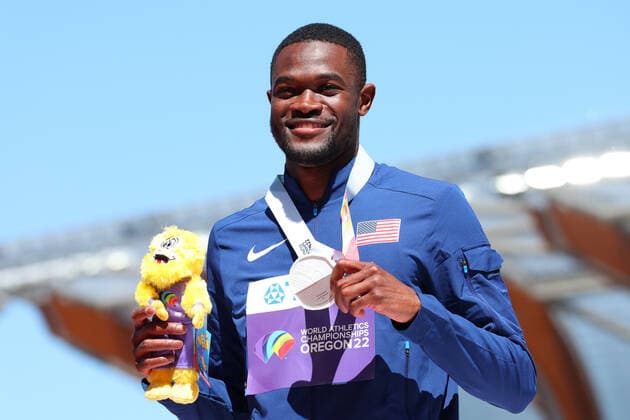Rai Benjamin (USA), JULY 20, 2022 - Athletics : IAAF World Championships Oregon 2022 Men s 400mH Award ceremony at Hayward Field, Eugene, Oregon, USA.  (194010769)