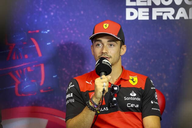 LECLERC Charles (mco), Scuderia Ferrari, portrait during the press conference, PK, Pressekonferenz prior to the Formula 1 Lenovo Grand Prix de France, French Grand Prix 2022, 12th round of the 2022 FIA Formula One World Championship, WM, Weltmeisterschaft from July 22 to 24, 2022 on the Circuit Paul Ricard, in Le Castellet, France - F1 - FRENCH GRAND PRIX 2022 DPPI Panoramic AV6_9314