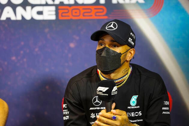 44 Lewis Hamilton (GBR, Mercedes-AMG Petronas F1 Team), F1 Grand Prix of France at Circuit Paul Ricard on July 21, 2022 in Le Castellet, France. (Photo by HOCH ZWEI) Le Castellet France