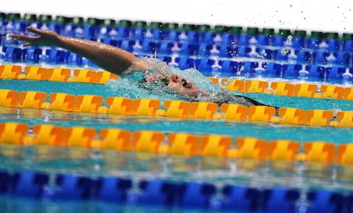 Sport Themen der Woche KW29 Sport Bilder des Tages Russia Aquatic Sports Solidarity Games 8240088 21.07.2022 Belarus Anastasiya Shkurdai competes during the women s 200m backstroke final race as part of the Aquatic Sports Solidarity Games in Kazan, Russia s Republic of Tatarstan. Ilnar Tukhbatov Sputnik Kazan Republic of Tatarstan Russia  Copyright: xIlnarxTukhbatovx