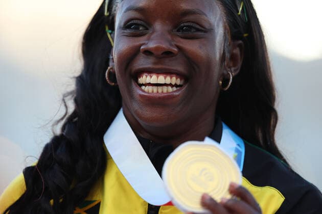 Shericka Jackson (JAM), JULY 21, 2022 - Athletics : IAAF World Championships Oregon 2022 Women s 200m Award ceremony at Hayward Field, Eugene, Oregon, USA.  (194087351)
