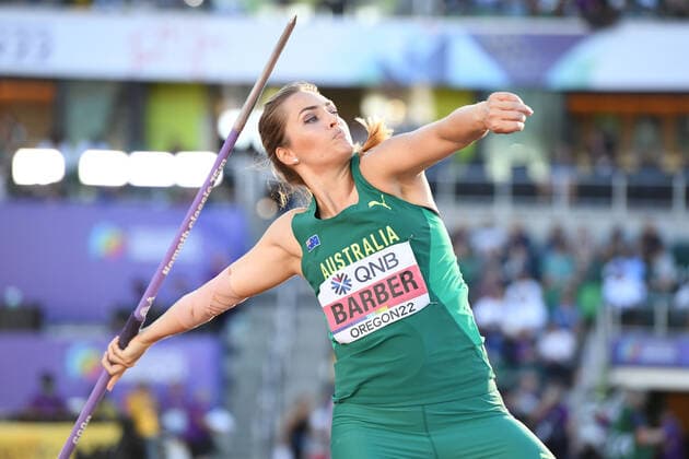 WM 2022 Oregon , Eugene USA, World Athletics, Leichtathletik, athletics, Track and Field, World athletics Championships 2022 Oregon Leichtathletik WM 2022 Oregon 15-.07-24..07..2022, Hayward field Eugene, Oregon, Speerwurf Frauen Finale ,Kelsey Lee Barber