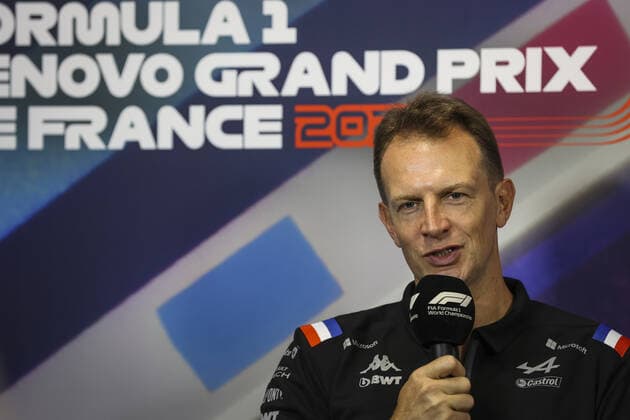 press conference, PK, Pressekonferenz with ROSSI Laurent (fra), CEO of Alpine, portrait during the Formula 1 Lenovo Grand Prix de France, French Grand Prix 2022, 12th round of the 2022 FIA Formula One World Championship, WM, Weltmeisterschaft from July 22 to 24, 2022 on the Circuit Paul Ricard, in Le Castellet, France - F1 - FRENCH GRAND PRIX 2022 DPPI Panoramic 00122028_AV6_1699